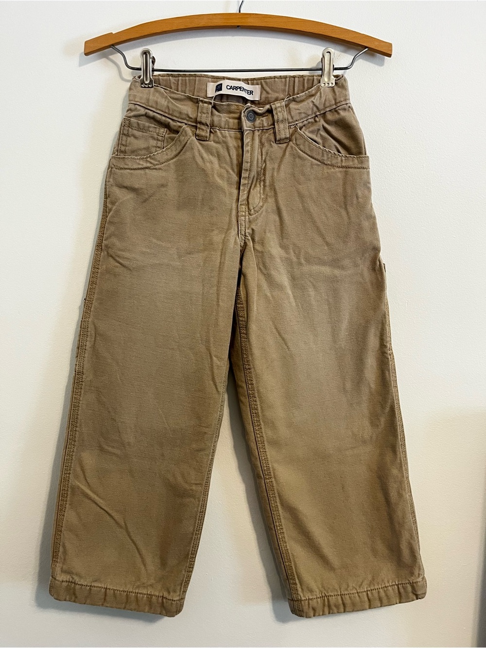 Gap Kids Carpenter Pants Cotton Heavy Weight Lined Utility Khaki Tan Boys 6